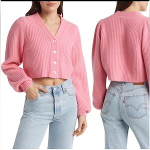 Loveshackfancy peachy pink avignon cashmere cardigan